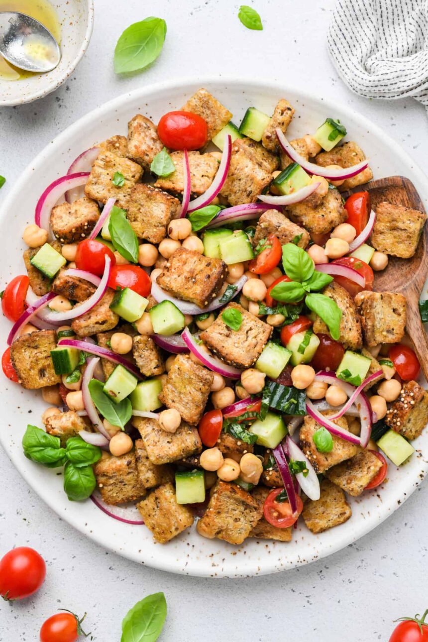 Chickpea Panzanella Salad Chickpea Panzanella Salad