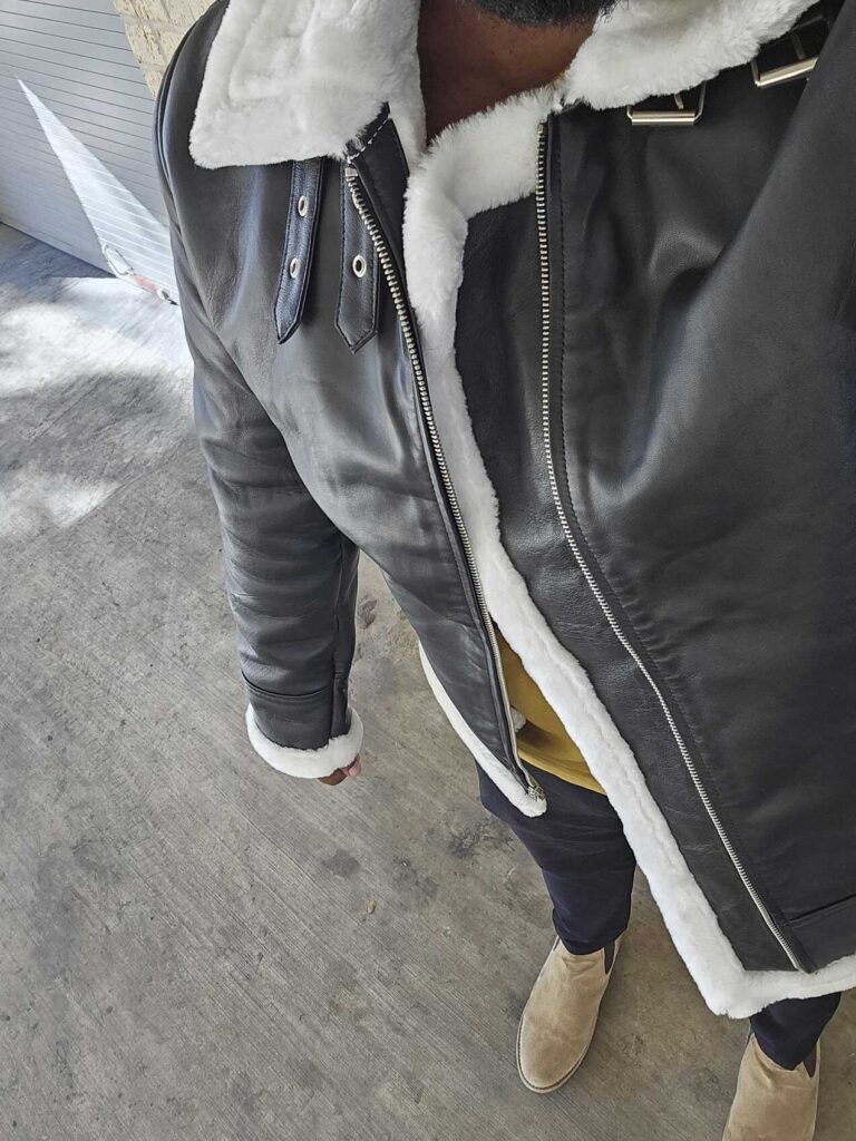 The Francis B-3 Black & White Leather Bomber Jacket Review The Francis B-3 Black & White Leather Bomber Jacket Review