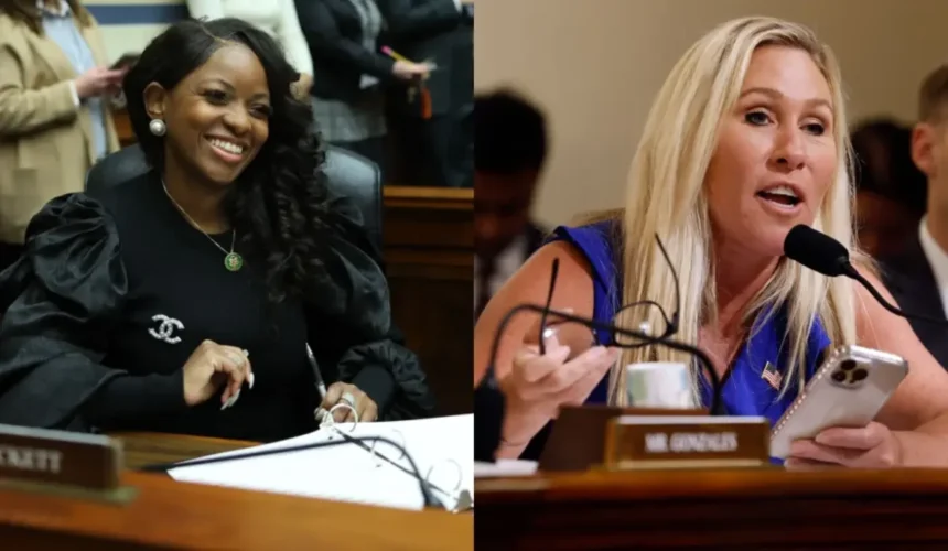 Marjorie Taylor Greene Doubles Down on Eyelash Comment After Jasmine Crockett Calls Out Racist Dog Whistles: ‘Not the Only Woman in Congress Who Wears Lashes’ Marjorie Taylor Greene Doubles Down on Eyelash Comment After Jasmine Crockett Calls Out Racist Dog Whistles: ‘Not the Only Woman in Congress Who Wears Lashes’