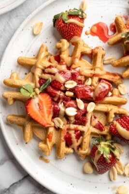 Peanut Butter and Strawberry Jelly Waffles Peanut Butter and Strawberry Jelly Waffles