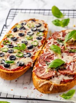 French Bread Pizza Recipe (Two Topping Options!) French Bread Pizza Recipe (Two Topping Options!)