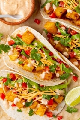 Spicy Potato Soft Tacos (Taco Bell Copycat) Spicy Potato Soft Tacos (Taco Bell Copycat)