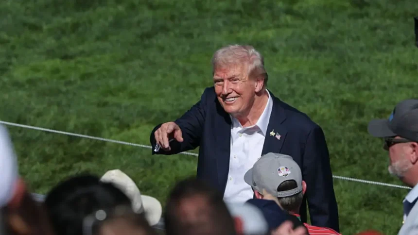 ‘Look at Her’: Trump Jerks Golf Cart to a Stop for Eager Fan, Nearly Sending His Grandson Airborne — Then Cameras Zoom In and Catch a Chilling Detail ‘Look at Her’: Trump Jerks Golf Cart to a Stop for Eager Fan, Nearly Sending His Grandson Airborne — Then Cameras Zoom In and Catch a Chilling Detail