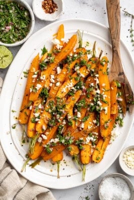 Maple Glazed Roasted Carrots with Carrot Greens Chimichurri Maple Glazed Roasted Carrots with Carrot Greens Chimichurri
