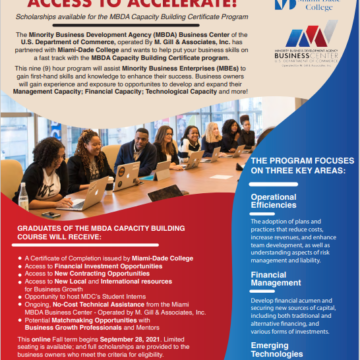 (BPRW) Educate & Elevate – Access to Accelerate!  M. Gill & Associates Launches MBDA Capacity Building Certificate Program at Miami Dade College