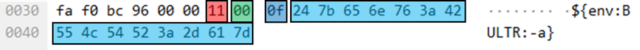 A packet capture showing the TCP payload for crashing <em>Minecraft</em> servers.