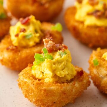 Fried Deviled Eggs Recipe with Jalapeño and Bacon