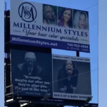 ‘Some Folks Are Just Filthy!’: Explicit Billboard Depicting Doctored Image of Kamala Harris Removed from Ohio Highway As Company Says It Wasn’t Aware of Its ‘Vulgar’ Nature