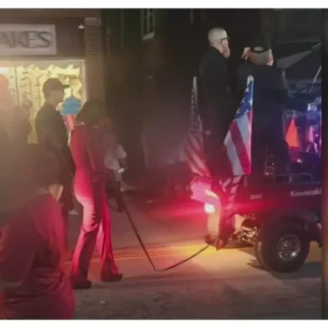 ‘Despicable Scum’: Outrage Erupts Over Pennsylvania Parade Float with Woman Dressed As Kamala Harris Chained and Dragged Behind Truck