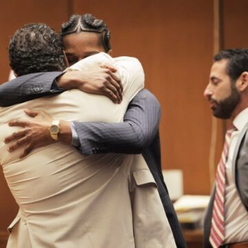 A$AP Rocky dives into Rihanna’s arms as not guilty verdict is read at felony assault trial