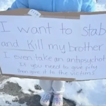 ‘I Want to Stab and Kill My Brother’: Indiana Cop Forces 6-Year-Old Daughter to Hold Troubling Sign In Freezing Weather as Punishment, Leading to Charges ‘I Want to Stab and Kill My Brother’: Indiana Cop Forces 6-Year-Old Daughter to Hold Troubling Sign In Freezing Weather as Punishment, Leading to Charges