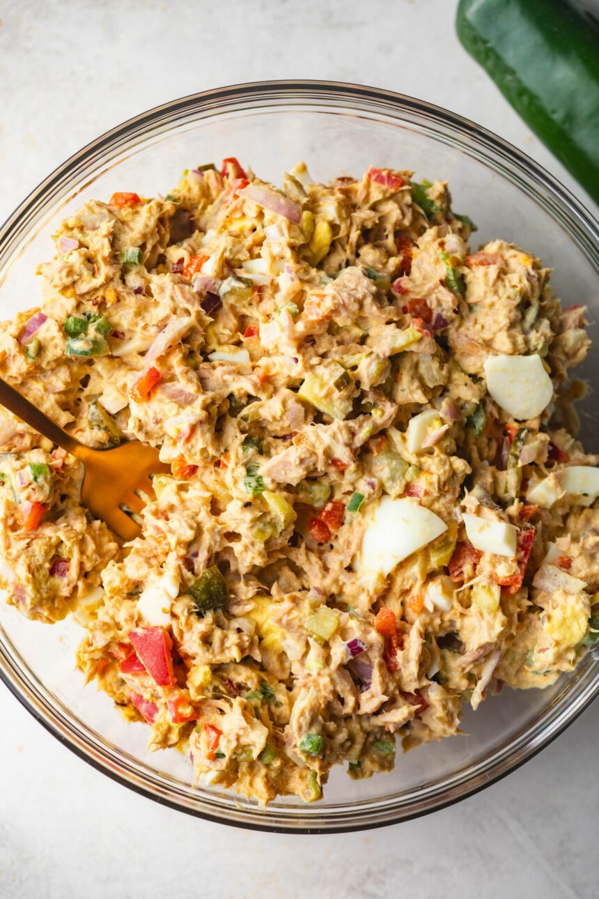 Spicy Tuna Salad Recipe with Jalapeño, Bell Pepper