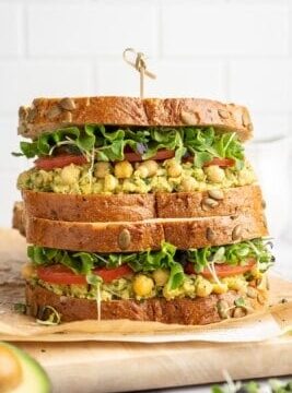 Smashed Chickpea Avocado Salad Sandwich