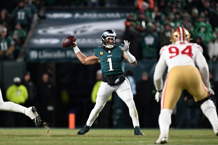 Jalen Hurts owns it all as Philadelphia Eagles sputter in playoff exit Jalen Hurts owns it all as Philadelphia Eagles sputter in playoff exit