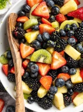 Rainbow Fruit Salad with Maple Lime Dressing