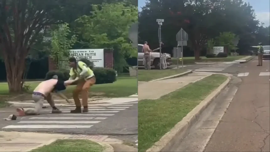 ‘Keep Your Hands to Yourself’: Black Road Worker Squares Up Against Impatient White Driver in Wild Drag-Out Fight, Then Gets Right Back to Work ‘Keep Your Hands to Yourself’: Black Road Worker Squares Up Against Impatient White Driver in Wild Drag-Out Fight, Then Gets Right Back to Work