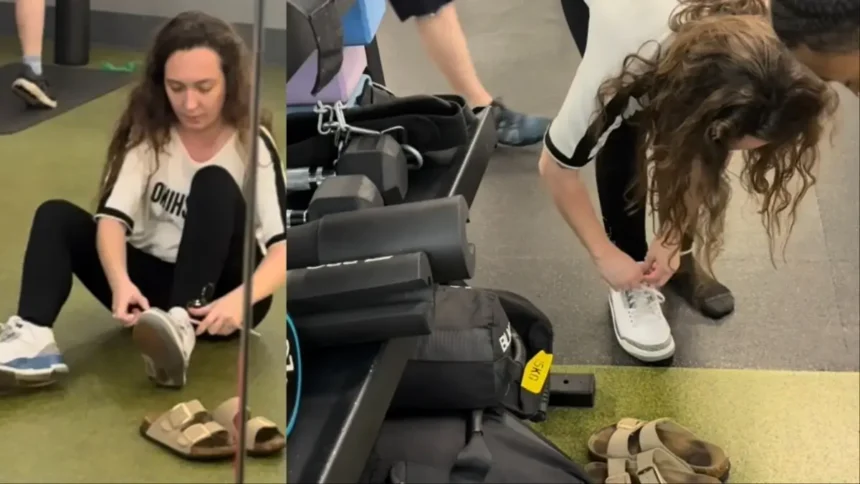 ‘Tied Them Thangs Tight’: White Gymgoer Tries to Walk Away in Black Man’s Jordans—But She Didn’t Count on What He Did Next ‘Tied Them Thangs Tight’: White Gymgoer Tries to Walk Away in Black Man’s Jordans—But She Didn’t Count on What He Did Next