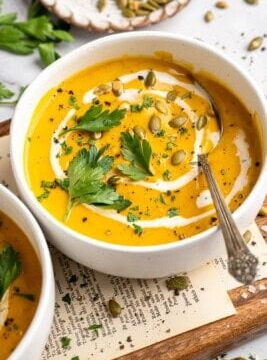 Roasted Sweet Potato Soup (Easy Sheet Pan Soup!) Roasted Sweet Potato Soup (Easy Sheet Pan Soup!)