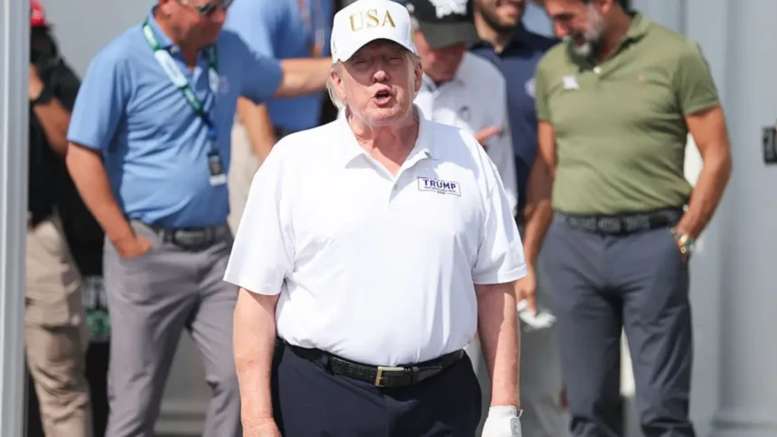 Trump Gets Stripped of His Dignity as Giant Naked Gold Statue Puts His Belly on Display